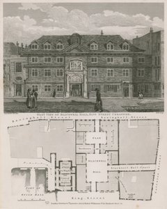 Vestudsigt over Blackwell Hall, King Street, Cheapside af Robert Blemell Schnebbelie