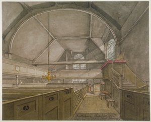 Interiør af kapellet i Church of St Bartholomew-the-Great, Smithfield, City of London, 1818 af Robert Blemmell Schnebbelie