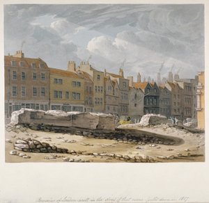 Rester af London-muren, som blev revet ned i 1817, City of London, 1817