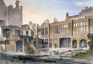 Udsigt over nedrivningen af Winchester Place, London, 1839