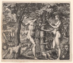 Adam og Eva, slutningen af 1500-tallet.