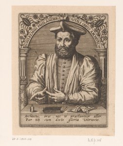 Portræt af Guillaume Philandrier Guilelmus Philander Castili oneus architectus (titel på objekt) Serie af portrætter af lærde fra det femtende og sekstende århundrede (serietitel)