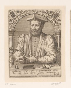 Portræt af Guillaume Philandrier Guilelmus Philander Castili oneus architectus (titel på objekt) Serie af portrætter af lærde fra det femtende og sekstende århundrede (serietitel)