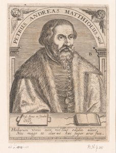 Portræt af Pietro Andrea Mattioli Peter Andrew Matthews Med. (titel på objekt) Serie af portrætter af lærde fra det femtende og sekstende århundrede (serietitel)