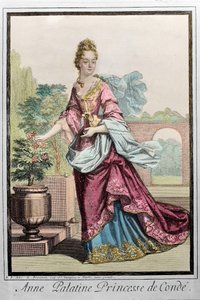 Anne Palatine, prinsesse af Conde (Anne de Baviere (1648-1723) (Anne Henriette Julie de Baviere) (Anne Henriette af Bayern) (Anna del Palatinato) - gravering af Robert Bonnart -
