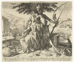 Spanien Hispania (titel på objekt) Allegorier over europæiske lande (serietitel) af Robert Bossart