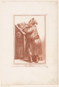 Mand læser bag en talerstol La lecture (titel på objekt) Figurstudier (serietitel) Exercises d