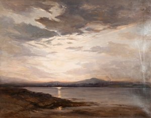 Looking Towards Dundee, Sunset (olie på lærred) af Robert Buchan Nisbet