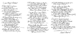 Queen Marys Lament, digt i håndskrift af Robert Burns, slutningen af det 18. århundrede, 1840