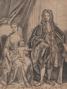 Portræt af en familie, kaldet John Sheffield, hertug af Buckingham, og familie af Robert Byng