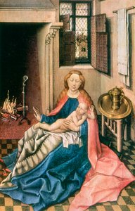 Madonna og barn før en pejs, 1430