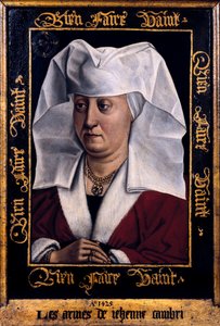 ""Portræt af Marie De Pacy"" Maleri af Robert Campin, Mester af Flemalle (1378-1444) 1415-1440 Tournai. Museum of Fine Arts Belgien af Robert Campin