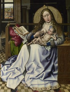 Jomfruen og barnet før en ildskærm, ca. 1440 af Robert, Campin