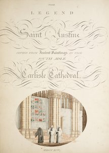 Fru New Coll 380, f9r. Antikviteterne fra Cathedral Church of Saint Mary, Carlisle, tegnet af Robert Carlile, 1795 (pen og blæk og wc på papir)