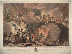 Alexander Suvorovs hær krydser Alperne i 1799, 1805 af Robert Carr Porter