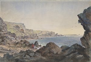 Foilhummerum-bugten, Valentia, ser mod havet fra det punkt, hvor kablet..., 1865-66.