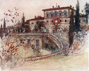 Villa Palmieri (farvelitografi) af Robert Charles Goff