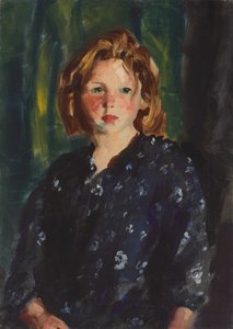 Portræt af en pige, 1928 af Robert Cozad Henri