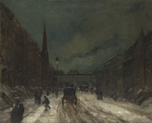 Street Scene with Snow (57th Street, NYC.), 1902 af Robert Cozad Henri