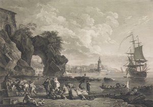 Udsigt over Pausilype nær Napoli, 1785. af Robert Daudet