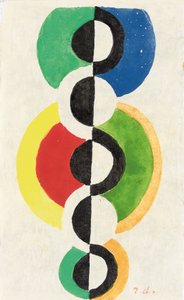Rhythm, ca. 1932 (gouache, akvarel & pensel og blæk på Japon nacré-papir) af Robert Delaunay