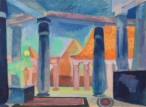 Scenedesign for Cleopatra, ca. 1918 (akvarel, gouache, metallisk maling og grafit på papir) af Robert Delaunay