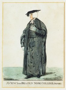 En udsigt fra Brazen Nose College, Oxford (håndfarvet radering) af Robert Dighton