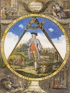 Hold dig inden for kompasset ca. 1784 (håndkoloreret radering og gravering)