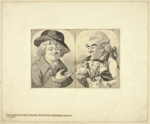 To karikaturer i brystlængde af Robert Dighton