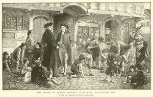 Oprindelsen af søndagsskoler, Hare Lane, Gloucester, 1780