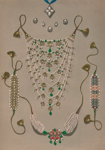 Korsvedhængsbrocher og øreringe, Suite af indiske ornamenter, 1863.