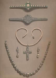 Halskæde, øreringe, armbånd Bryllupsgaver overrakt til Alexandra af Danmark, 1863