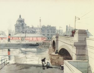 Glasgow: George V Bridge (farvelitografi)