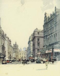 Glasgow: Gordon Street og Central Station (farvelitografi)