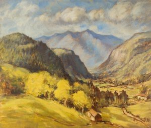 Valley Landscape (olie om bord)