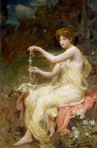 "At lave margueritkæder. Maleri af Robert Fowler (1853-1926) Privat samling