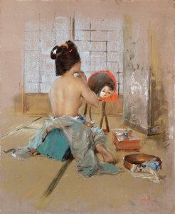 Geisha ved sit toilet