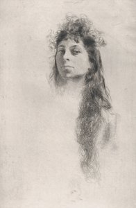 Hoved af en pige med langt hår,.n.d., n.d.. af Robert Frederick Blum