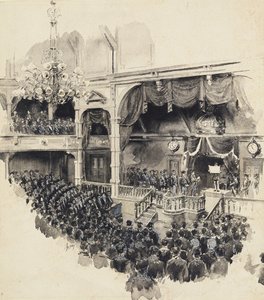 Opening Scene of Japanese Parliament, 1890dani af Robert Frederick Blum