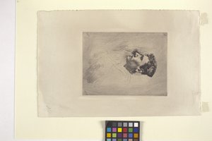 Profilportræt af en mand (ætsning) af Robert Frederick Blum