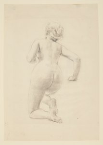 Studie for en knælende kvinde, "Vintage Festival," Mendelssohn Glee Club, New York, NY af Robert Frederick Blum
