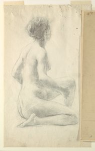Studie for en siddende kvinde, "Vintage Festival," Mendelssohn Glee Club, New York, NY af Robert Frederick Blum
