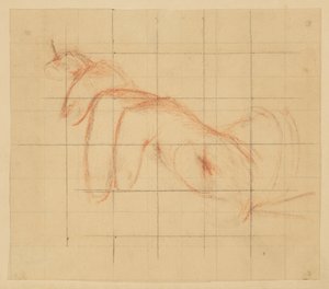 Studie for venstre hånd, "Vintage Festival," Mendelssohn Glee Club, New York, NY af Robert Frederick Blum