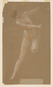 Studie til venstre maenad, "Vintage Festival," Mendelssohn Glee Club, New York, NY af Robert Frederick Blum
