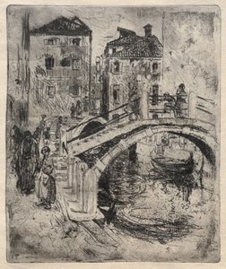 Venetiansk kanal og broer, 1886. af Robert Frederick Blum