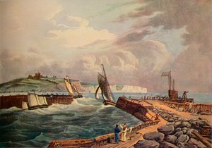 Kutter ind i Dover Havn, 1819 af Robert Havell