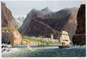 The Roads, St. Helena, 1815 af Robert Havell