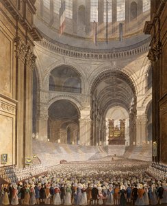 akvarel - Velgørenhedsbørnenes jubilæumsmøde i St. Pauls katedral af Robert Havell