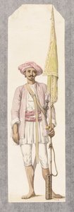 Rocket Man of Tipoo Sultan (1750-99), ca. 1793-4 (wc på papir) af Robert Hone