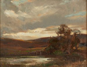 Aften på Swire Road, Ettrick Bridge (olie på lærred)